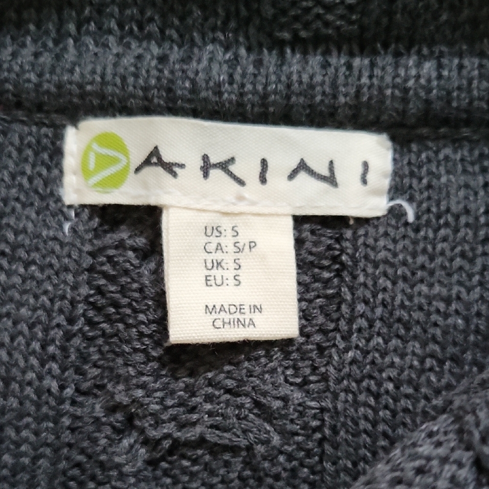 Akini Women's Cable Knit Sweater Dress - Dark Gray - Picture 4 of 6